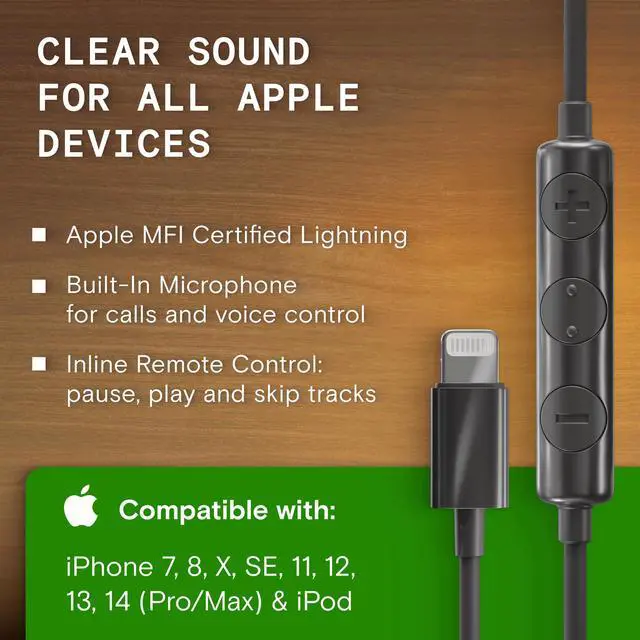 Alt view image 3 of 5 - Symphonized Save Up to 21% on MFI Earbuds for iPhone + PWR Wireless Neckband Bluetooth Headphones Set