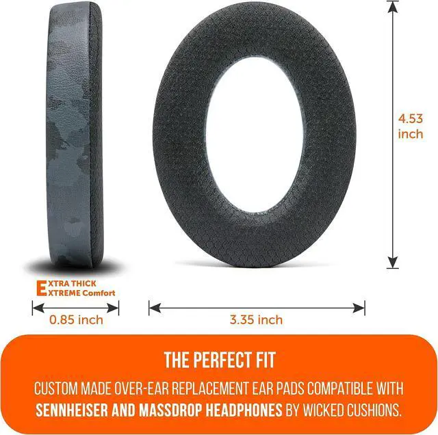 Alt view image 5 of 5 - WC Freeze PC38X - Cooling Gel Earpads for Sennheiser PC38X / PC37X / HD599 / HD598/ HD560S / Game ONE & More, Made by Wicked Cushions - Elevate Comfort, Durability, & Sound | Black Camo