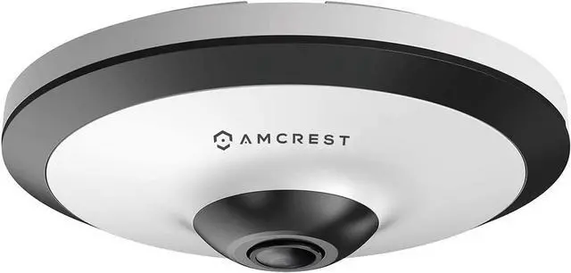 Main image of Amcrest Fisheye IP POE Camera, 360° Panoramic 5-Megapixel POE IP Camera, Fish Eye Security Indoor Camera, IVS Features and People Counting, MicroSD Recording, IP5M-F1180EW-V2 (White)