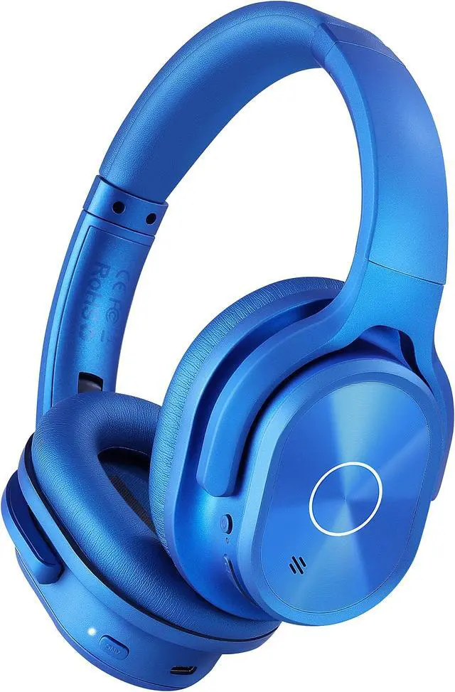 Alt view image 3 of 5 - ZIHNIC 2 Items,1 Rose Active Noise Cancelling Headphones Bundle with 1 Blue Bluetooth Wireless Headset