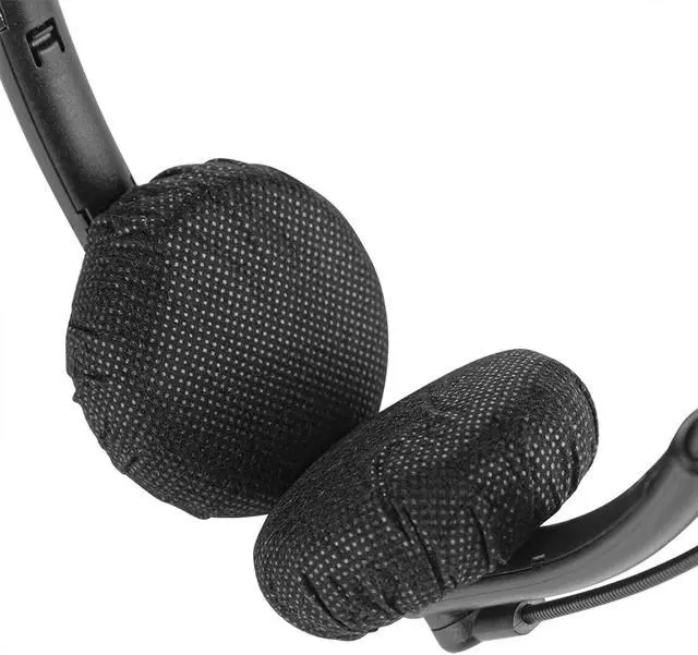 Alt view image 4 of 5 - Geekria 100 Pairs Disposable Headphones Ear Cover for Small Call Center Headset Earcup, Stretchable Sanitary Ear Pads Cover, Hygienic Ear Cushion Protector (XS/Black)