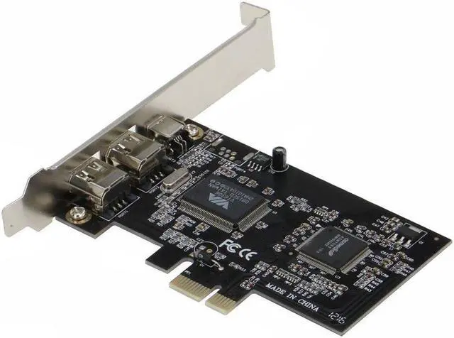 Alt view image 3 of 4 - Sedna - PCIe (PCI Express) 3 Ports 1394A (Firewire) Adapter Card (VIA) (3E, 2X 6 Pin + 1 x 4 Pin External Port) with Low Profile Bracket