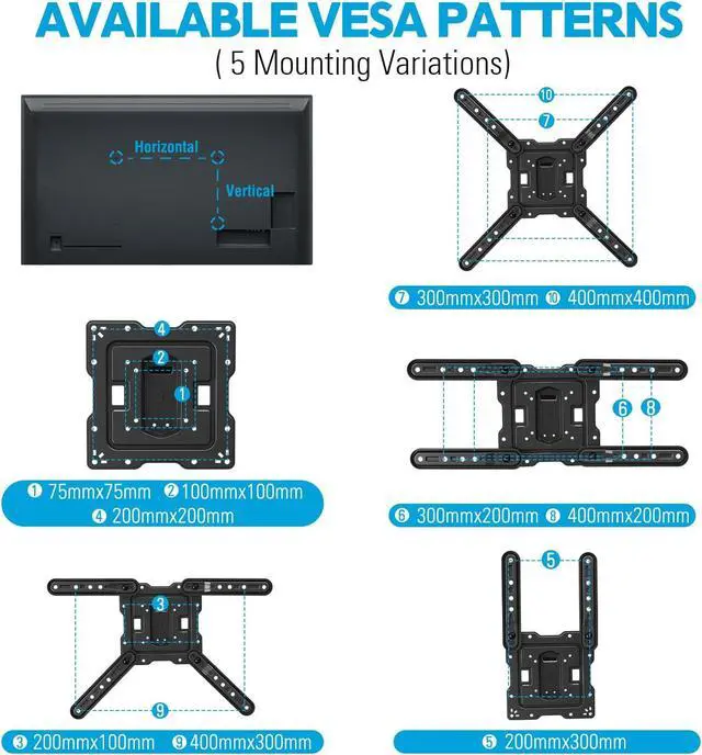 Alt view image 4 of 5 - MOUNTUP MU0009 Full Motion TV Wall Mount for 26-55 Inches TVs & MU0029 Full Motion TV Mount for 14-42 Inches TVs Bundle
