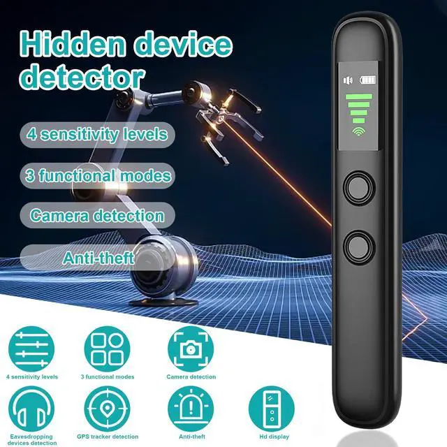 Alt view image 3 of 5 - Hidden Camera Detector - Portable Anti-Eavesdropping Device, RF/Wireless Signal Scanner, GPS Tracker and Bug Detector, Burglar Alarm Camera Finder for Home/Hotel/Office