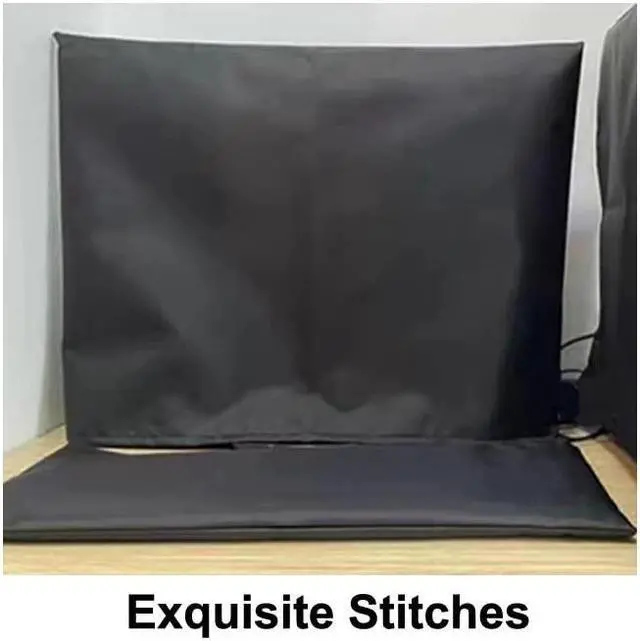 Alt view image 4 of 5 - ALHBEJT 3 Pieces Computer Dust Cover Monitor Keyboard Computer Host Pc Dust Proof Computer Covers Case Computer Dust Cover for Desktop Pc CPU Tower Protector,Oxford Cloth (22'' Monitor Set Black)