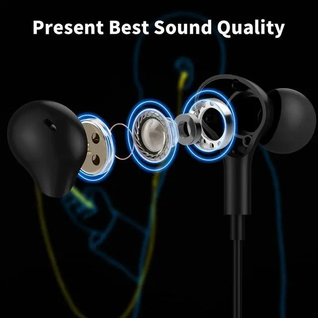 Alt view image 5 of 5 - Headphones with Microphone Volume Control for Samsung Pixel iPad Pro Air Mini Oneplus