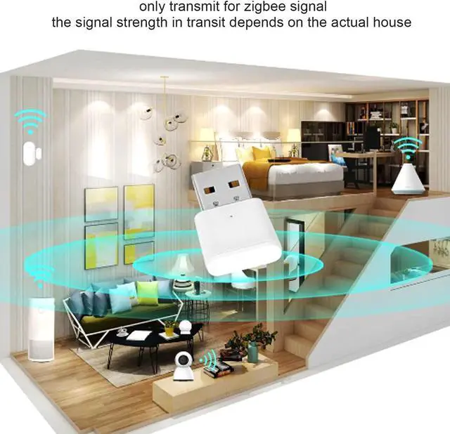 Alt view image 3 of 5 - Portable Range Extender 300M, USB Repeater Booster Smart Through The Wall, 2.4GHz to 2.483GHz, for Zigbee Amplifier for Mobile Phone Tablet Laptop TV