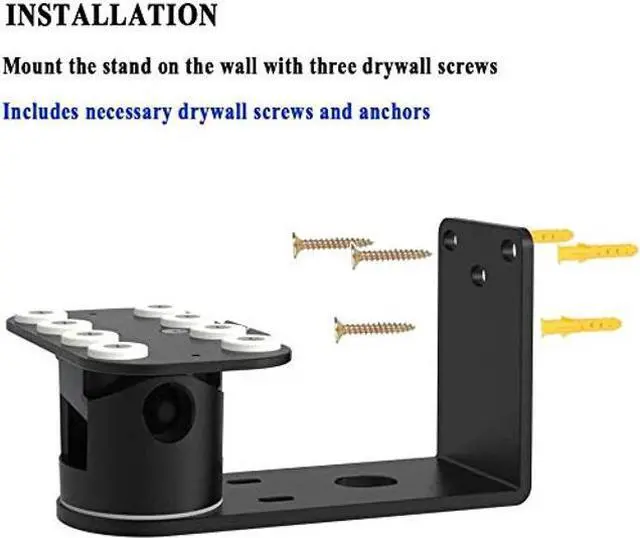 Alt view image 5 of 5 - Wall Mount Stand for Echo Show 8, Aluminum Swivel Stand, Stand for Amazon Echo Show 8 & Echo Show 5, Horizontal 360 Rotation Longitudinal Angle Change Base Black MY013-01