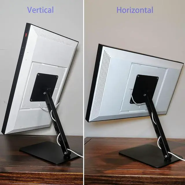 Alt view image 3 of 5 - Aluminum Swivel & Tilt Stand for Echo Show 15 & 21, 360° Rotation, 45° Adjustable Angle, Non-Slip Base, Horizontal/Vertical Screen Switch (Black)