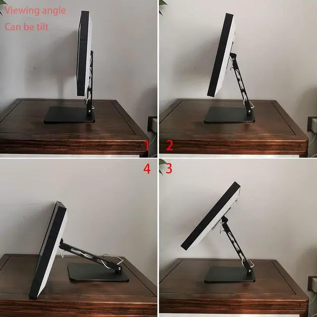 Alt view image 5 of 5 - Aluminum Swivel & Tilt Stand for Echo Show 15 & 21, 360° Rotation, 45° Adjustable Angle, Non-Slip Base, Horizontal/Vertical Screen Switch (Black)