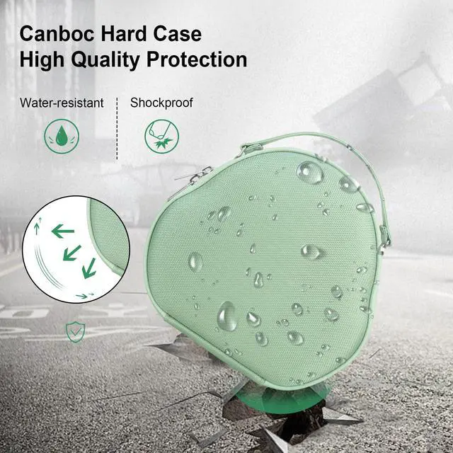 Alt view image 5 of 5 - Canboc Airpods Max Case for Apple AirPods Max Wireless Over-Ear Headphones, Hard Carrying Travel Smart Headphones Case, Extra Space fits Cable, Charger, Upgrade-Green(Fabric)