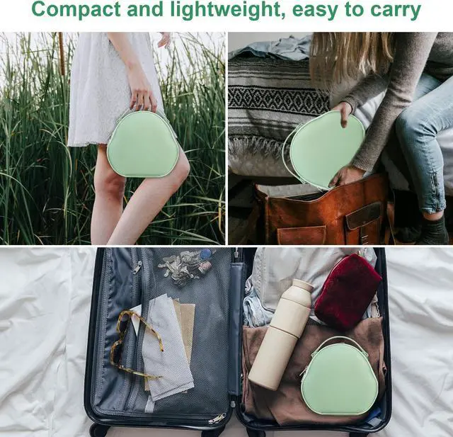 Alt view image 4 of 5 - Canboc Airpods Max Case for Apple AirPods Max Wireless Over-Ear Headphones, Hard Carrying Travel Smart Headphones Case, Extra Space fits Cable, Charger, Upgrade-Green(Fabric)