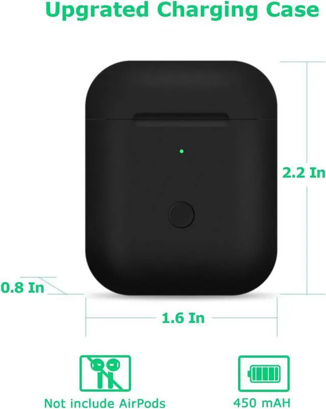 Alt view image 4 of 5 - CIVPOWER Wireless Charging Case Compatible with AirPods 1 2Air pods Charger Case Replacement with Bluetooth Pairing Sync Buttonno Aipods (Black)