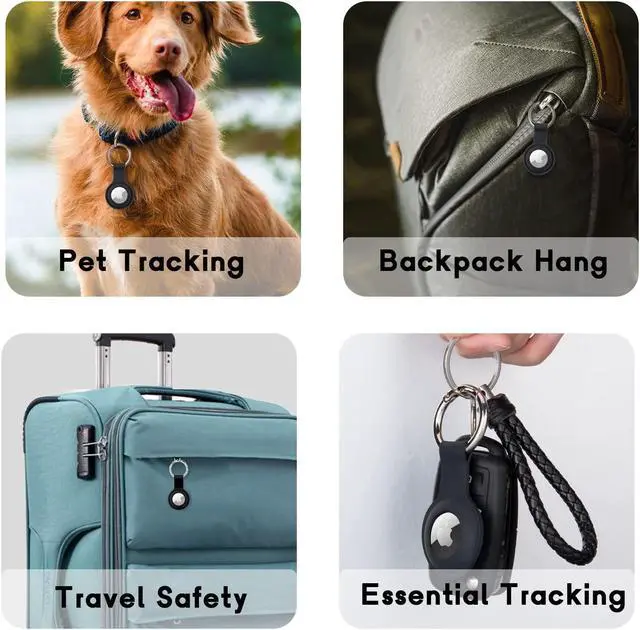 Alt view image 5 of 5 - AirTag Holder Case Silicone Sleeve for AirTags Durable Anti-Scratch Protective Skin Cover with Anti-Losing Keychain Ring Accessory Compatible with Apple AirTags 4 Pack