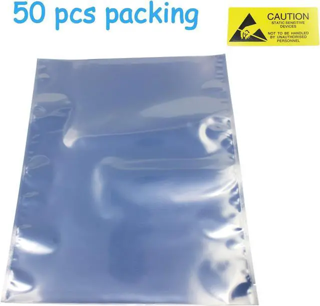 Alt view image 2 of 5 - CW-MART Open Top Antistatic Bag for ATX Motherboard Graphics Card GPU Electronics Anti Static Ziplock ESD Shielding Bags, 50 Pcs 12x16inch with Anti-Static Label