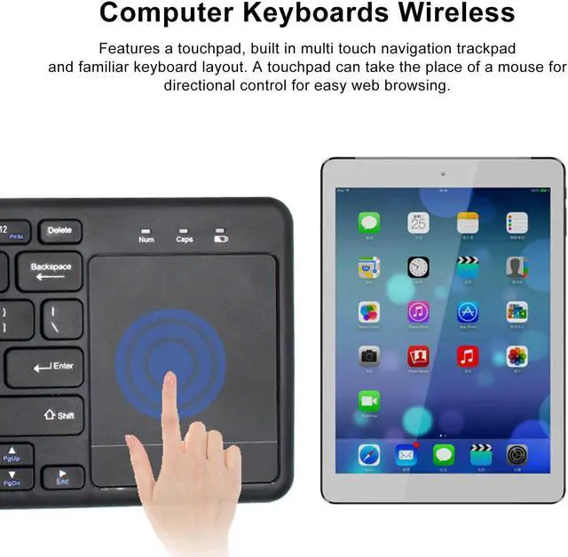 Alt view image 3 of 5 - Wireless Keyboard, 78 Keys Portable Computer Keyboard with Touchpad Scissor Foot Key Design Ultra Slim Quiet Ergonomic Keyboard for Laptop PC Tablet