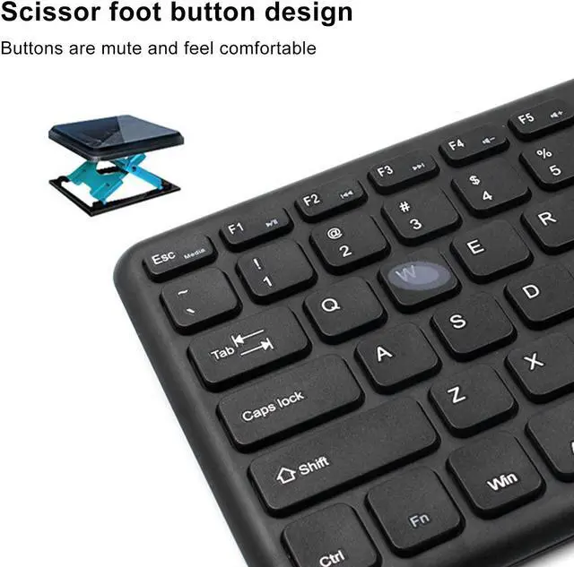 Alt view image 5 of 5 - Wireless Keyboard, 78 Keys Portable Computer Keyboard with Touchpad Scissor Foot Key Design Ultra Slim Quiet Ergonomic Keyboard for Laptop PC Tablet