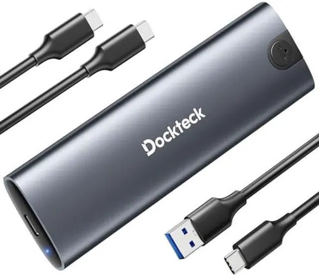 Main image of M.2 NVMe SATA SSD Enclosure, dockteck Tool-Free 10Gbps USB 3.2 Gen 2 NVMe to USB Adapter Case for SSDs 2230/2242/2260/2280, External SSD Reader Supports M-Key/B+M Key and UASP