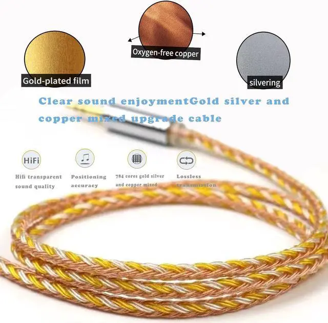 Alt view image 3 of 5 - FEDAI Replacement Earphone Cable,16 Core Silver-Plated Upgrade Earphone Cable,QDC Earphone Audio Cable with QDC Pin for KZ ZSN,ZS10 PRO,ZSN PRO,ZSX,ZST X,CCA CA4 (QDC,3.5mm)