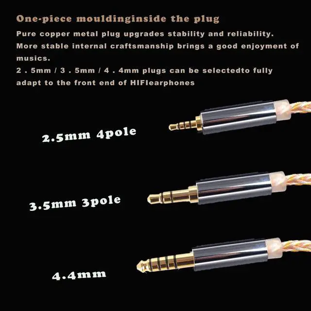 Alt view image 4 of 5 - FEDAI Replacement Earphone Cable,16 Core Silver-Plated Upgrade Earphone Cable,QDC Earphone Audio Cable with QDC Pin for KZ ZSN,ZS10 PRO,ZSN PRO,ZSX,ZST X,CCA CA4 (QDC,3.5mm)
