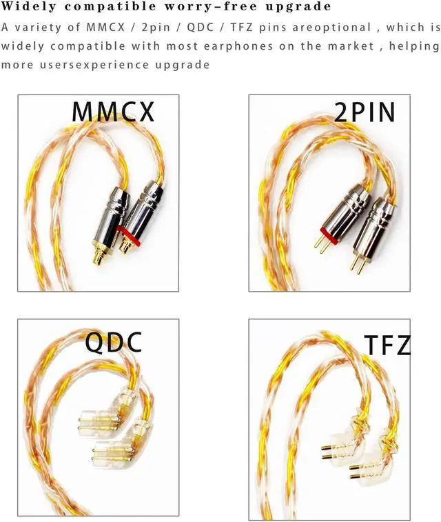 Alt view image 5 of 5 - FEDAI Replacement Earphone Cable,16 Core Silver-Plated Upgrade Earphone Cable,QDC Earphone Audio Cable with QDC Pin for KZ ZSN,ZS10 PRO,ZSN PRO,ZSX,ZST X,CCA CA4 (QDC,3.5mm)