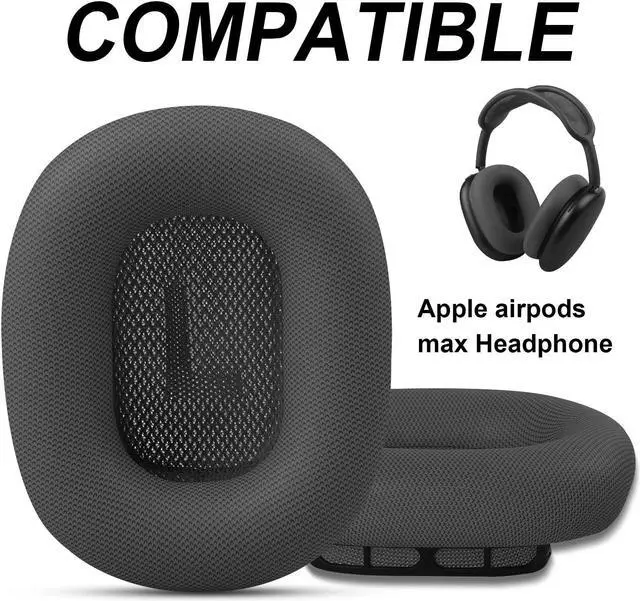 Alt view image 2 of 5 - Premium Replacement Ear Cushions for Apple AirPods Max Headphone, Protein Leather Memory Foam Earpads with Excellent Noise Isolation (Black)