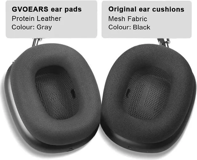 Alt view image 4 of 5 - Premium Replacement Ear Cushions for Apple AirPods Max Headphone, Protein Leather Memory Foam Earpads with Excellent Noise Isolation (Black)