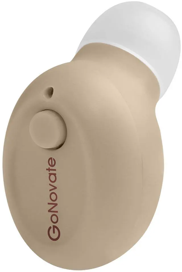 Main image of GoNovate G8 Bluetooth Earpiece Wireless Mini Earbud, 6 Hrs Playtime 2 Magnetic USB Chargers Invisible Headphone Tiny Smallest Headset Car Earphone with Mic for Samsung Galaxy -Khaki (1 Piece)