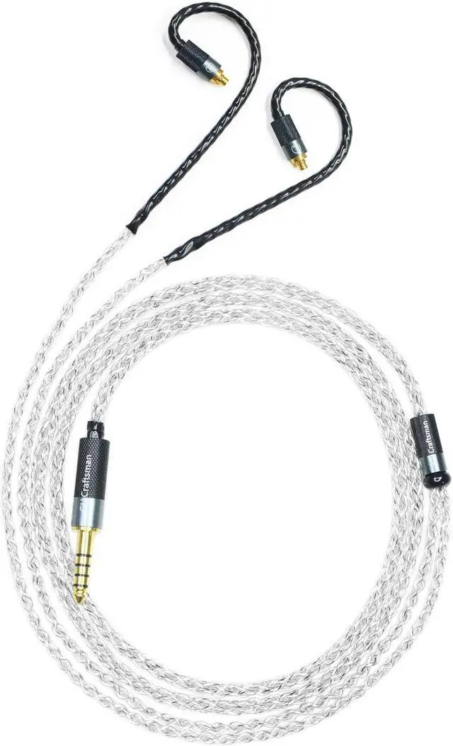Main image of GUCraftsman 5N OFC Silver Plating+Graphene Mixed Braid Earphone Replacement Cables for Sennheiser IE200 IE300 IE600 IE900 (4.4mm Plug)