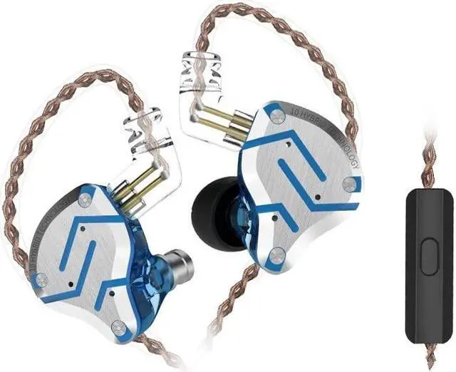 Main image of KZ Headphone 4BA+1DD Multi Driver in Ear Earphone IEM ZS10 Pro Wired Comfortable Noise Cancelling Wrap Around Ear Headphones with 2 Pin Detachable Cable, in Ear Monitor Earbuds (Meteor Blue, with Mic)