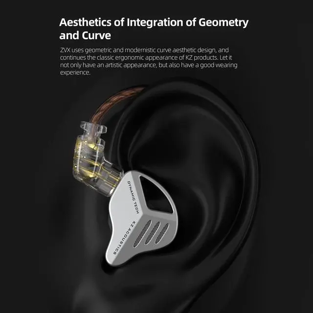 Alt view image 5 of 5 - KZ ZVX in Ear Monitor Earphones for Singers Musician HiFi IEM Earbuds Wired,10mm Dual Cavity Super Linear Dynamic Driver,Professional Sound Isolating Earphones with Metal Shell 2 Pin Detachable Cable