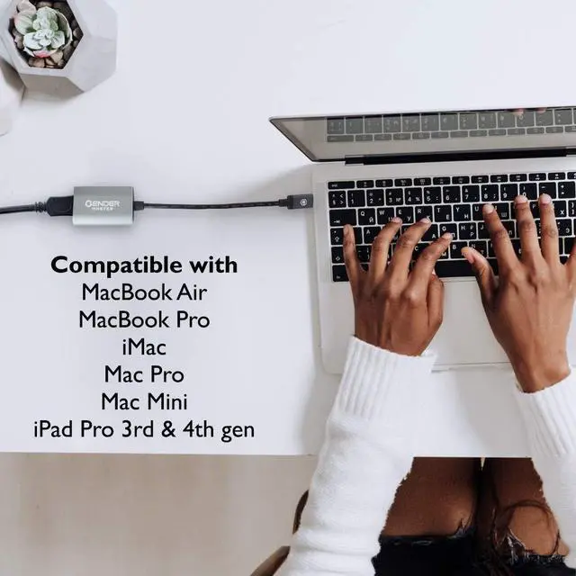 Alt view image 2 of 4 - Gendermaster Active Converter 4K 60Hz YCbCr 4:4:4, USB(Type-C) to HDMI 2.0 4k@60Hz Active Adapter (18Gbps) (8") Compatible with MacBook Air, MacBook Pro, iMac, Mac Pro, Mac Mini, and More