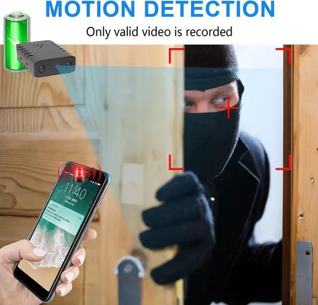 Alt view image 5 of 5 - Rettru Smallest WiFi Video Cameras,1.5 Hours Battery, HD 1080P Security Personal Video recorders Webcams, Portable Surveillance with Night Vision, AI Human Motion-Activated Cameras, Remote Viewing.