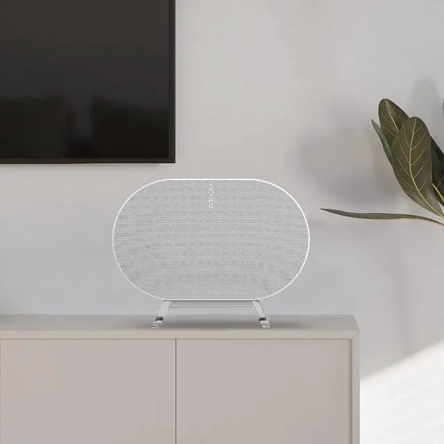 Alt view image 5 of 5 - HeyMoonTong Acrylic Table Stand for Sonos ERA 300 Wireless Speaker - Desktop Decorative Bracket Mounting Accessories for Sonos ERA 300 (Clear, 1-Pack)