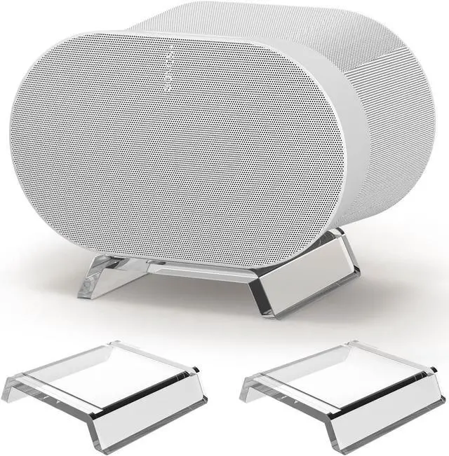 Main image of HeyMoonTong Acrylic Table Stand for Sonos ERA 300 Wireless Speaker - Desktop Decorative Bracket Mounting Accessories for Sonos ERA 300 (Clear, 2-Pack)