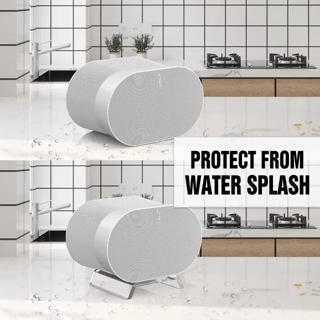 Alt view image 4 of 5 - HeyMoonTong Acrylic Table Stand for Sonos ERA 300 Wireless Speaker - Desktop Decorative Bracket Mounting Accessories for Sonos ERA 300 (Clear, 2-Pack)