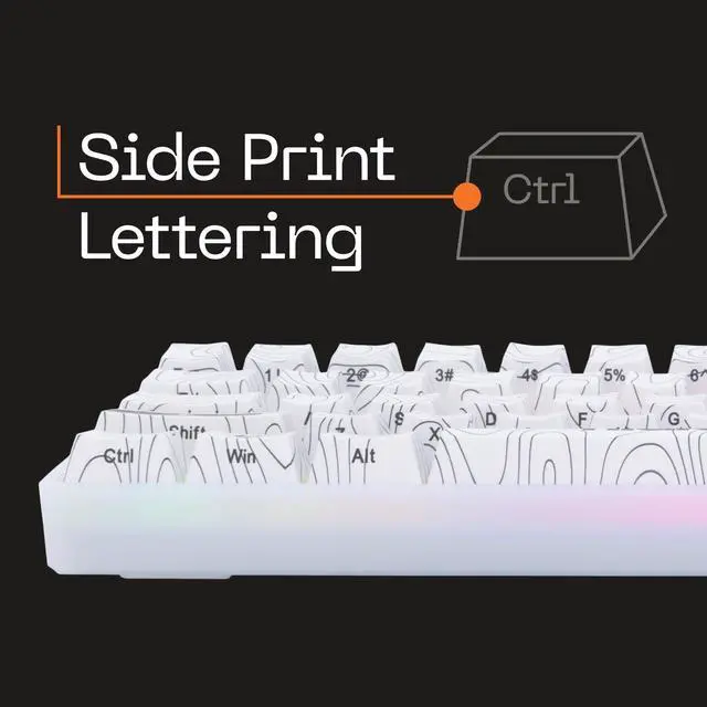 Alt view image 2 of 5 - Higround Trailhead 65% Mechanical USB Wired Gaming Keyboard, TTC Linear Custom Switches, Programable RGB, Hot-Swappable, Deep Thock Creamy Sounding PC Keyboard, Pre-lubed (SNOWSTONE)