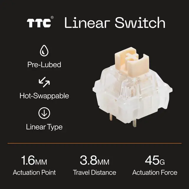 Alt view image 3 of 5 - Higround Trailhead 65% Mechanical USB Wired Gaming Keyboard, TTC Linear Custom Switches, Programable RGB, Hot-Swappable, Deep Thock Creamy Sounding PC Keyboard, Pre-lubed (SNOWSTONE)