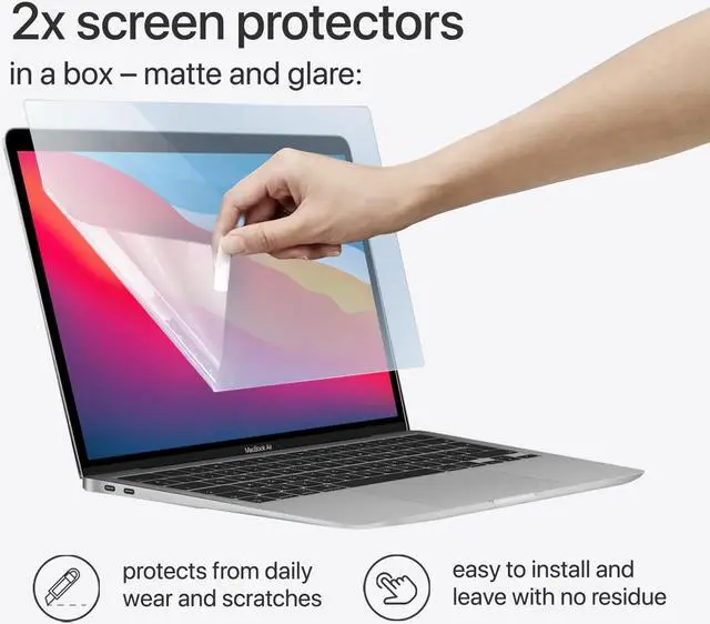 Alt view image 3 of 5 - homy Anti-Blue Light Screen Protector Kit [2-Pack] for MacBook Air 13 inch Film 2017-2023 or Earlier. Bonus: Ultra-Thin TPU Keyboard Cover & Web Camera Sliding Cover. Eye Protection for A1369 A1466