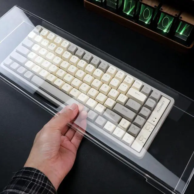 Alt view image 4 of 5 - Homoyoyo Acrylic Computer Keyboard Cover, Universal Dustproof, Waterproof Cat-Proof Protector Mechanical Keyboard Dust Cover PC Protector for Mechanical Laptop Keyboards(1 Pack,Clear)