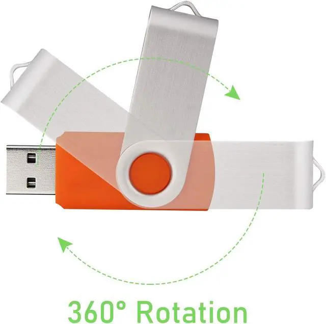 Alt view image 4 of 5 - Flash Drive 64GB 5 Pack USB 2.0 Swivel Thumb Drives - Mixed Color Pack (64G, 5PCs)