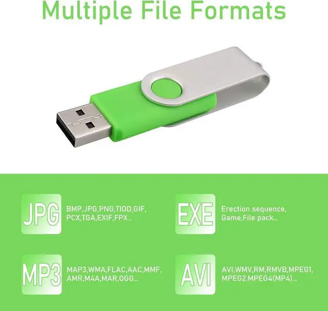 Alt view image 5 of 5 - Flash Drive 64GB 5 Pack USB 2.0 Swivel Thumb Drives - Mixed Color Pack (64G, 5PCs)