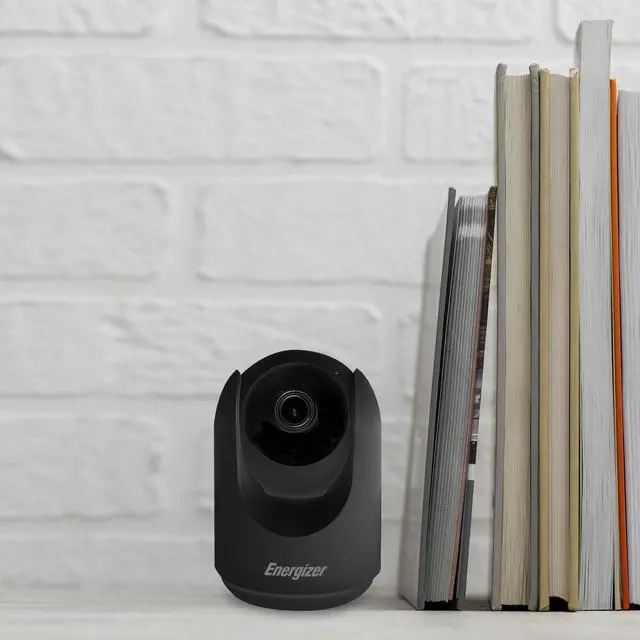 Alt view image 3 of 5 - Energizer Smart 1080p Indoor Pan & Tilt Wired Camera, Motion Tracking, Two-Way Conversation, Night Vision, Instant Notifications, Works with Google Home and Alexa, Night Vision, Black