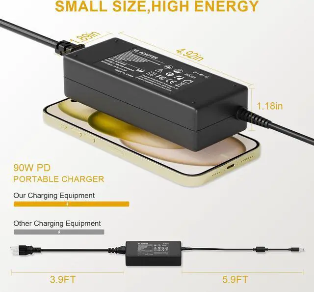 Alt view image 5 of 5 - 90W Inspiron 7706 Charger for Dell Inspiron 7706 3280 7700 7506 2n1 2 in 1 7501 7590 7591 7790 7791 7500 5400 5401 5490 5491 3280 AIO 2-in-1 OptiPlex 3090 7090 Laptop AC Adapter