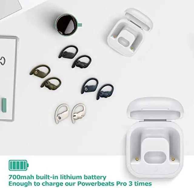 Alt view image 2 of 5 - Charging Case Replacement Compatible with Powerbeats Pro Charger with Bluetooth Pairing Sync Button & 700mAh Built-in Battery (Not Include Power Beats Earbuds) White