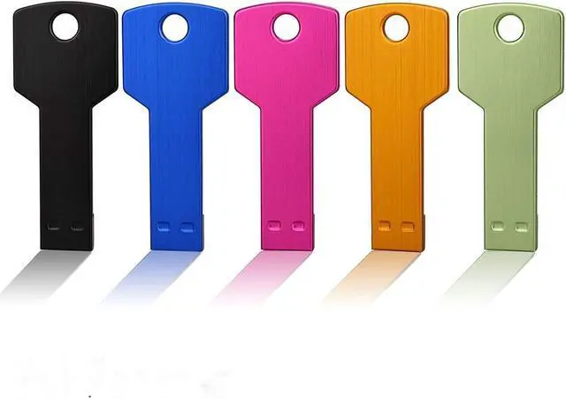 Main image of JUANWE 64GB USB Flash Drive Bulk 5 Pack, Key Shape Mix Color Thumb Drive Metal Jump Drive 2.0, Mutipacks Memory Storage Stick Portable Waterproof Pendrive, Ideal Zip Drive for Data Backup & Transfer