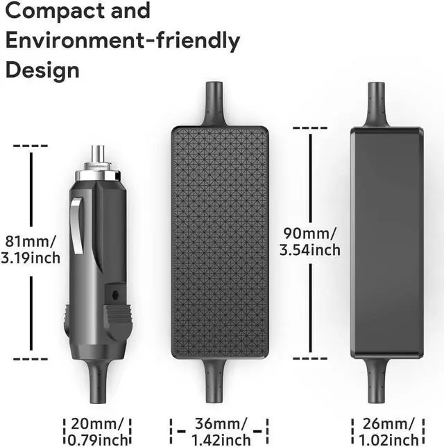 Alt view image 5 of 5 - KFD 100W 90W 65W Universal Laptop Car Charger 12V-24V DC Adapter Power Supply for Dell HP Asus MSI IBM Lenovo HP Sony Samsung LG TV Soundbar Monitor Toshiba Acer Fujitsu JBL Xtreme Boombox Speaker