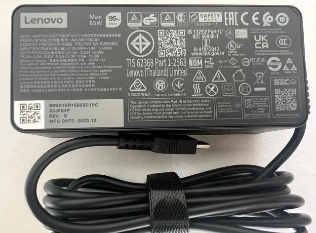 Alt view image 4 of 5 - Original for Lenovo 65W USB Type C(USB-C) AC Adapter - ThinkPad T14 T15 E14 E15 X1Carbon X13 2023, Compatible P/N: ADLX65YCC3D, ADLX65YDC3D, ADLX65YLC3D, ADLX65YAC3D.