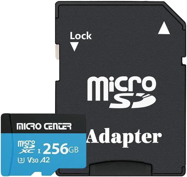 Alt view image 2 of 5 - INLAND Micro Center Performance 256GB microSDXC Card, A2 Micro SD Card, UHS-I C10 U3 V30 A2 4K UHD Video Flash Memory Card with Adapter for Smartphones, Tablets, Drones and Action Cameras