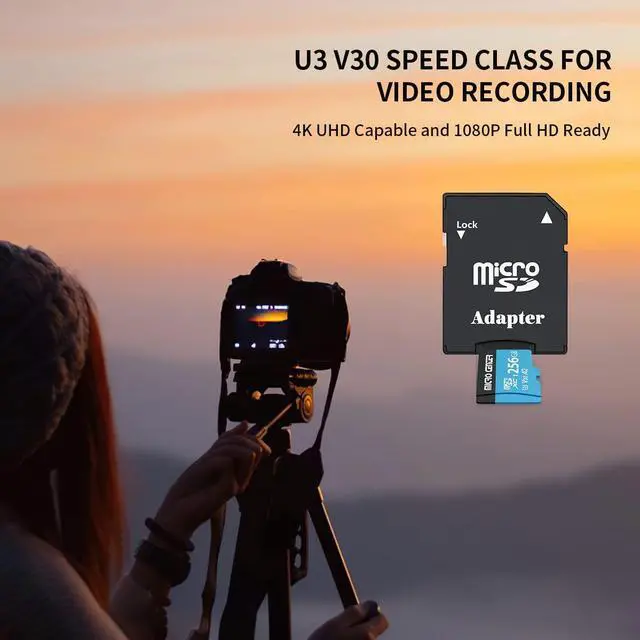 Alt view image 5 of 5 - INLAND Micro Center Performance 256GB microSDXC Card, A2 Micro SD Card, UHS-I C10 U3 V30 A2 4K UHD Video Flash Memory Card with Adapter for Smartphones, Tablets, Drones and Action Cameras